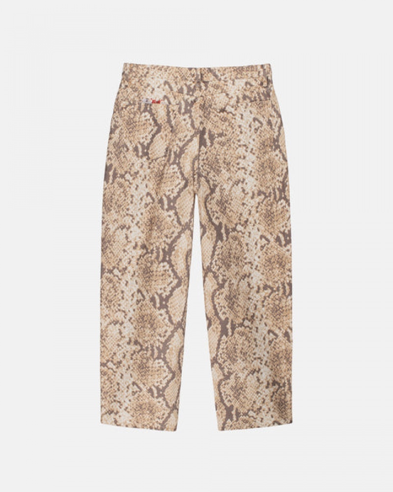 Snake Stussy Big Ol' Jean Washed Canvas Men's Pants Jakarta | Indonesia XLI-7155