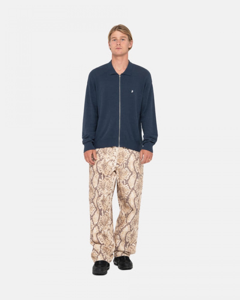 Snake Stussy Big Ol' Jean Washed Canvas Men's Pants Jakarta | Indonesia XLI-7155