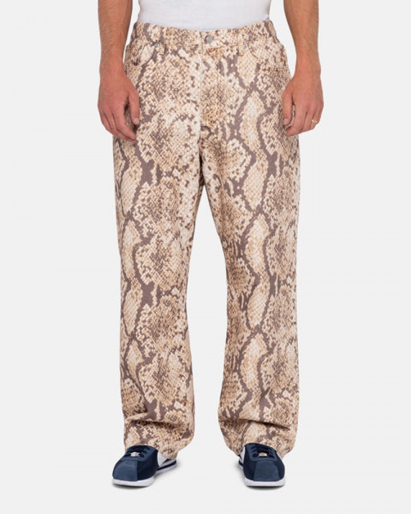 Snake Stussy Big Ol' Jean Washed Canvas Men's Pants Jakarta | Indonesia XLI-7155