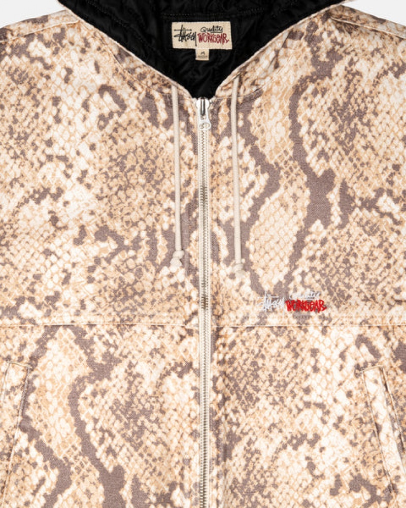 Snake Stussy Work Jacket Insulated Canvas Men's Jackets Jakarta | Indonesia AQT-2677