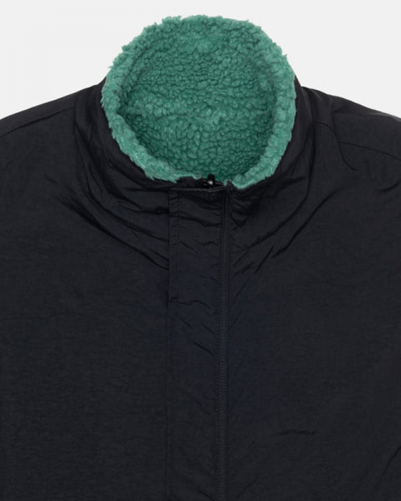 Turquoise Stussy Sherpa Reversible Vest Men's Vest Jakarta | Indonesia HCL-2717