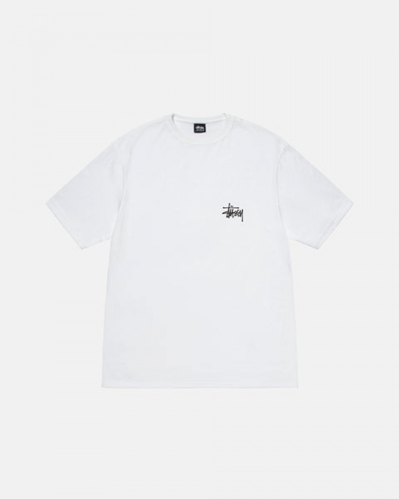 White Stussy Basic Stussy Tee Men's Tees Jakarta | Indonesia ESB-3111