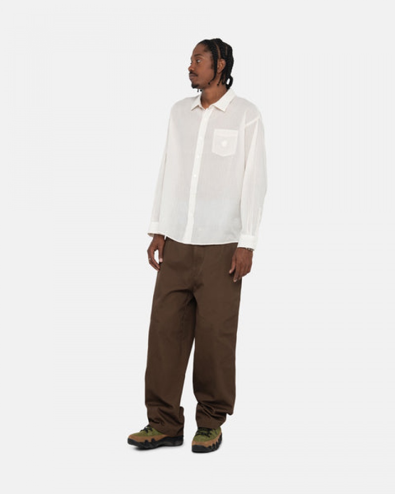 White Stussy Light Weight Classic Shirt Men's Shirts Jakarta | Indonesia UIT-1200