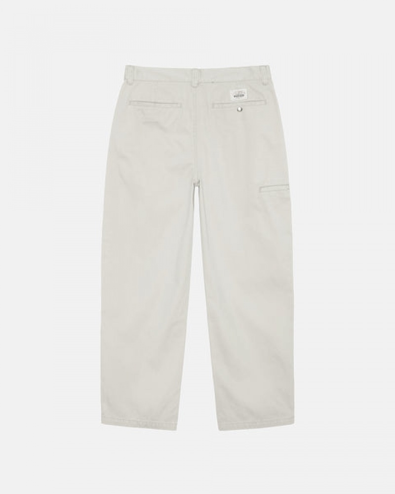 White Stussy Workgear Trouser Twill Men's Pants Jakarta | Indonesia CSS-0001