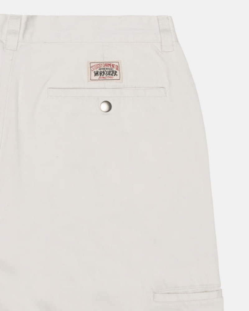 White Stussy Workgear Trouser Twill Men's Pants Jakarta | Indonesia CSS-0001