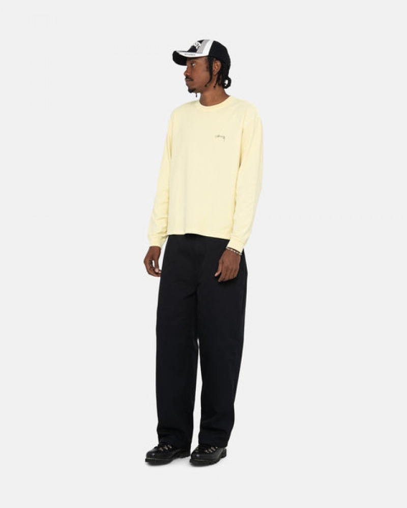 Yellow Stussy Lazy Ls Tee Men's Tees Jakarta | Indonesia ZID-1808