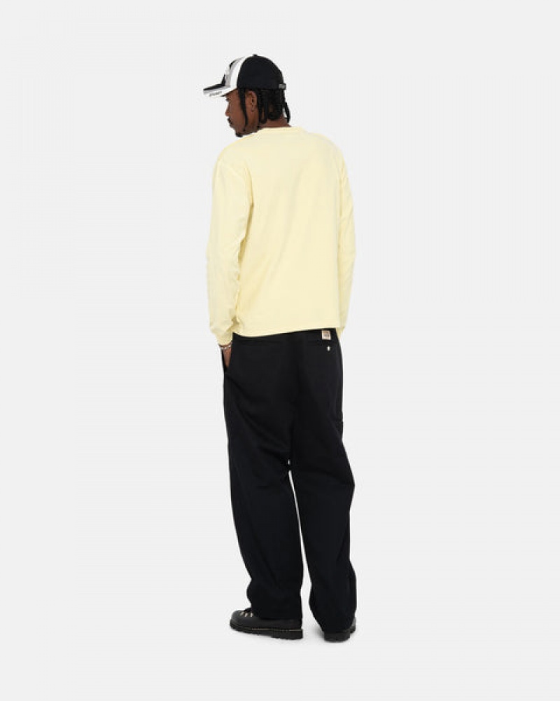 Yellow Stussy Lazy Ls Tee Men's Tees Jakarta | Indonesia ZID-1808