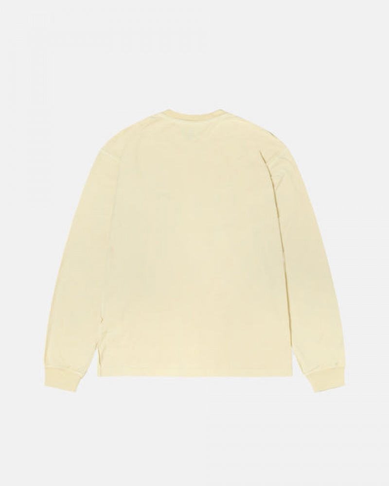 Yellow Stussy Lazy Ls Tee Men's Tops Jakarta | Indonesia VEX-8747