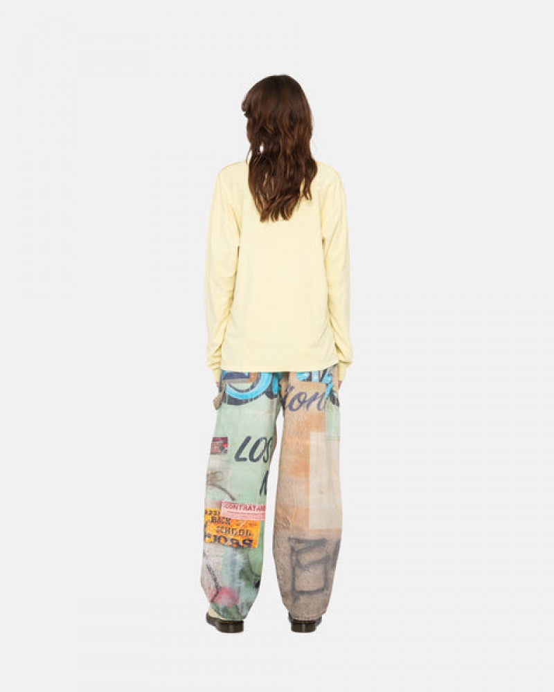 Yellow Stussy Lazy Ls Tee Women's Tees Jakarta | Indonesia CWV-8254