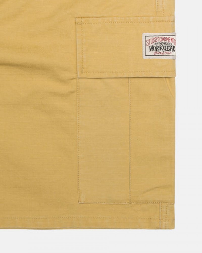 Yellow Stussy Ripstop Cargo Beach Short Men's Shorts Jakarta | Indonesia UQC-3253