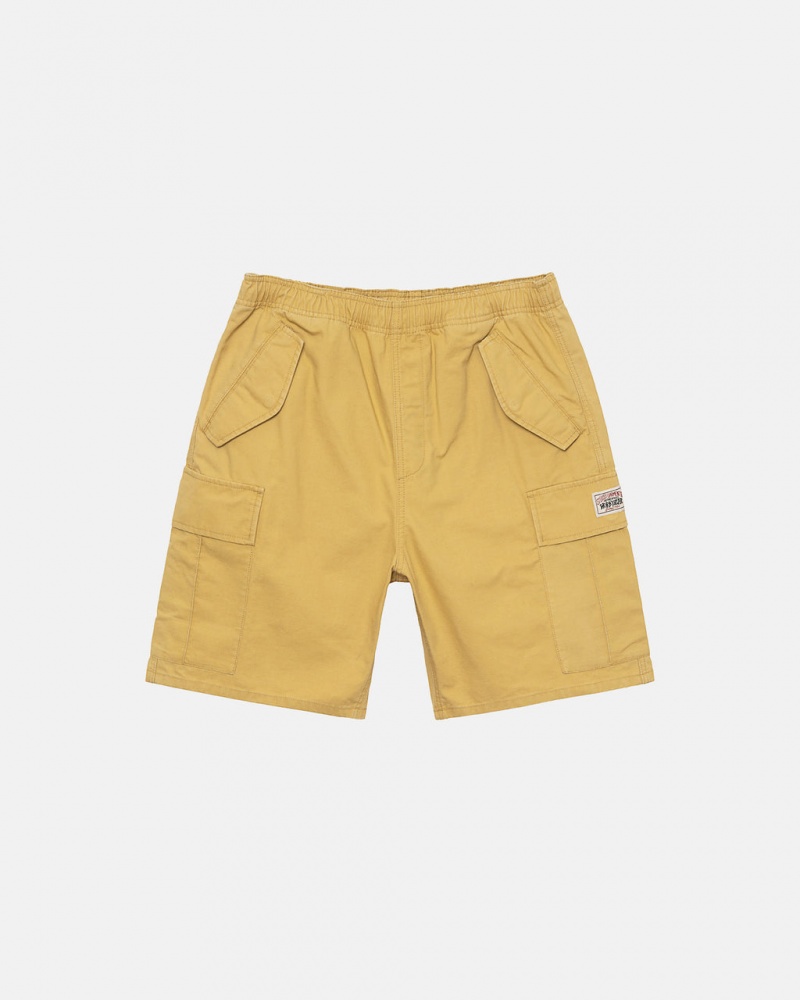 Yellow Stussy Ripstop Cargo Beach Short Men\'s Shorts Jakarta | Indonesia UQC-3253