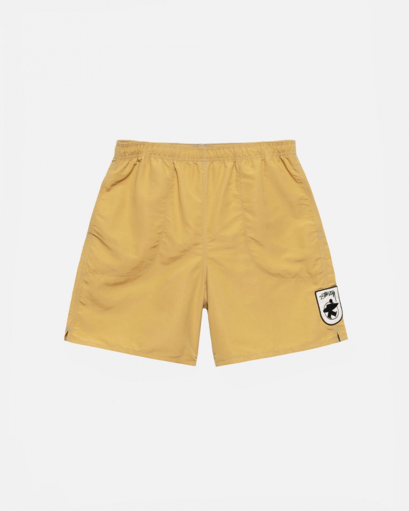 Yellow Stussy Surfman Patch Water Short Men\'s Swimwear Jakarta | Indonesia EVS-6581